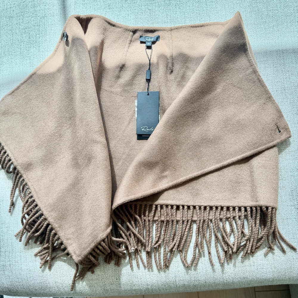 🌞 RAILS Vista Skirt in Brown Camel Wool Blend Fringe Skirt Extra Small XS - Picture 8 of 16